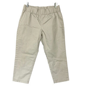 Soft Surroundings Crop Pants Womens MP Beige Pull On Elastic Waist 28-32W x 21